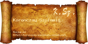 Koronczay Szulamit névjegykártya